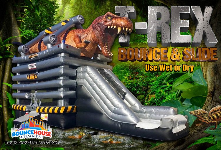 Dinosaur Bounce House With Slide Wet/Dry