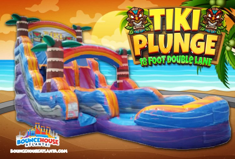 18' Tiki Plunge Dual Lane Water Slide