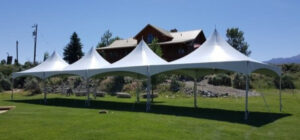 20 x 80 high peak tent rental for corporate holiday party in Alpharetta Georgia