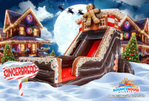Gingerbread house slide rental for winter event in Alpharetta GA