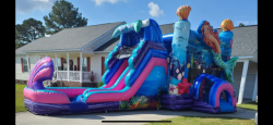 Mermaid inflatable combo bounce and slide 1673302022 3 Mermaid Dual Lane Combo Bounce and Slide