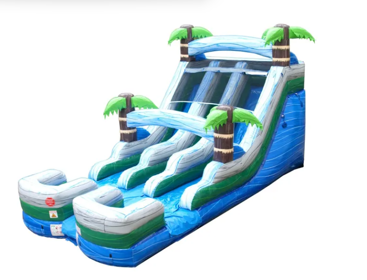 15' Tropical Marble Dual Lane Water Slide