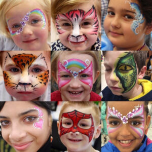 Face Painting Atlanta Winter Festival Face painting for kids at community winter festival in Atlanta GA