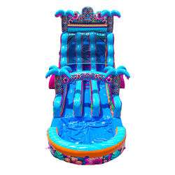 Hibiscus Dual Lane Water Slide2 1752176159 18' Dual Lane Hibiscus Water Slide