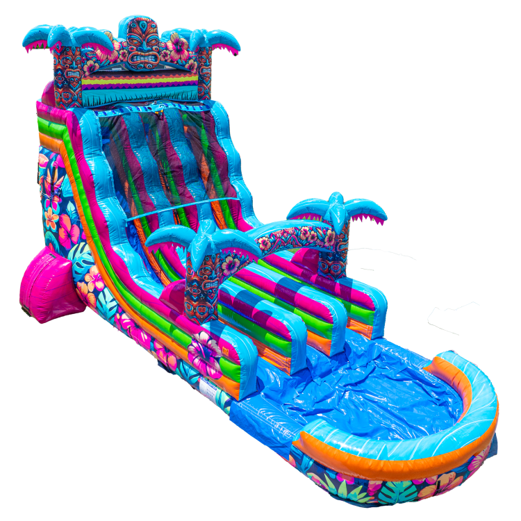 18' Dual Lane Hibiscus Water Slide
