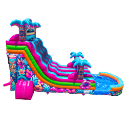 Hibiscus Dual Lane Water Slide4 1752176158 18' Dual Lane Hibiscus Water Slide