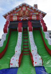 ginger bread house slide 1756330364 16' Dual Lane Gingerbread Slide