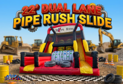 22' Dual Lane Pipe Rush Slide