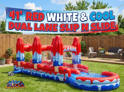 41' Red White & Cool Dual Lane Slip N Slide