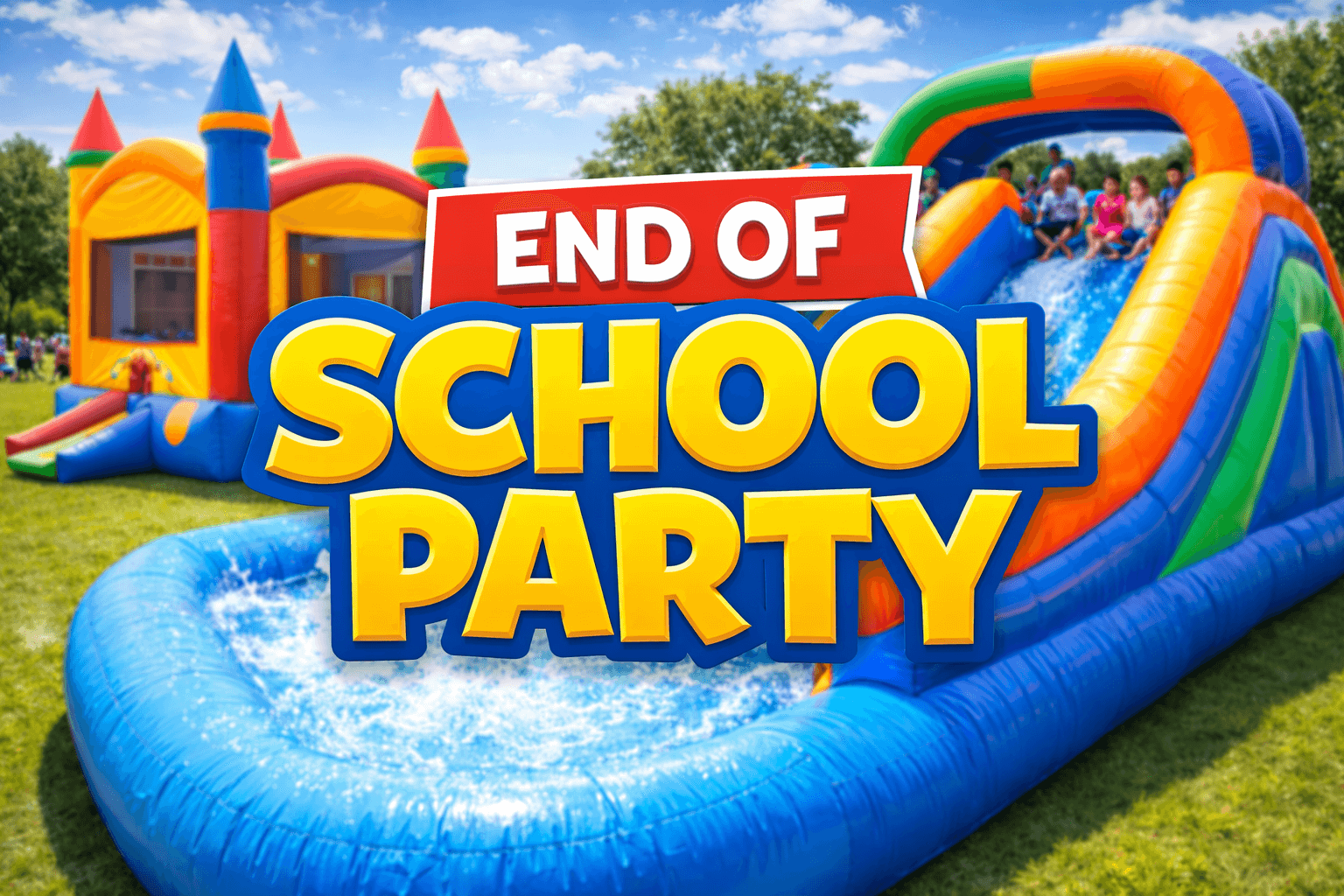 end of school party with water slide rentals in Atlanta GA
