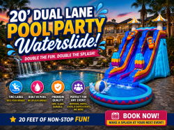20' Pool Party Dual Lane Waterslide