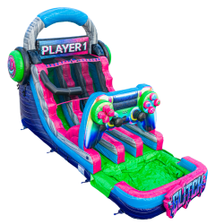 Glitch dual lane water slide 162 1783708698 16' Glitch Gamer Dual Lane Water Slide